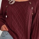 Small Red Square Neck Sweater