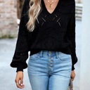 Small Black Knit long sleeve polo sweater