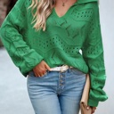 XL Green Knit long sleeve polo sweater