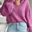 Small Pink Knit long sleeve polo sweater