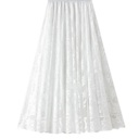 Small White Lace chiffon midi skirt