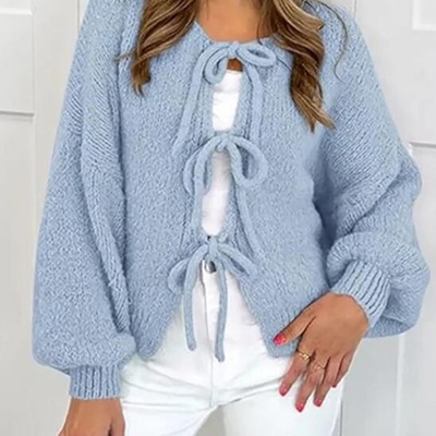 V-neck front tie Cardigan	