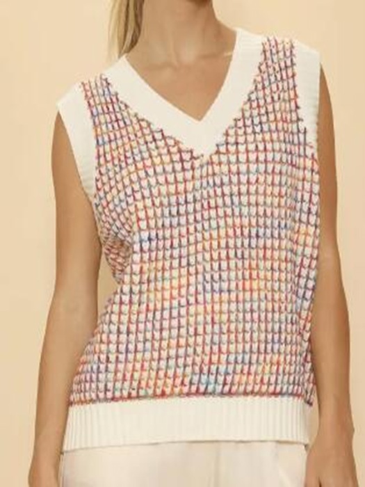 Multicolor knit vest