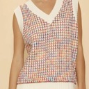 Beige Small Multicolor knit vest