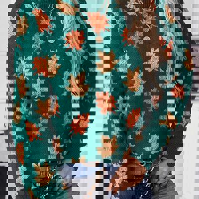 All over Leaf Sweater