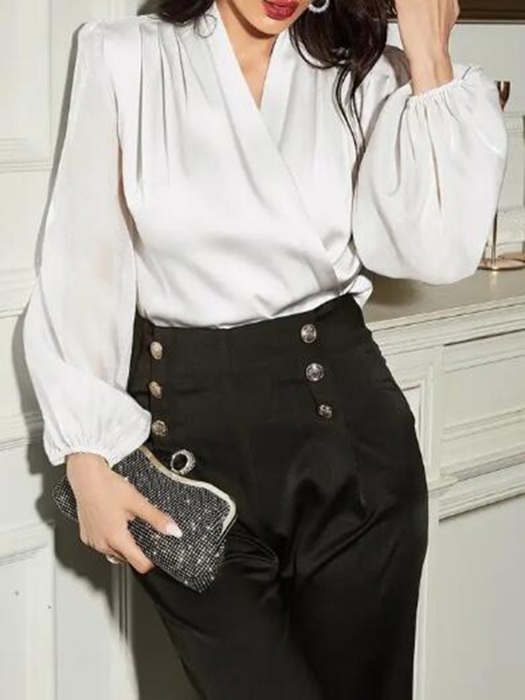 Silk long sleeve blouse