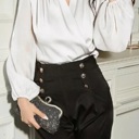 Small White Silk long sleeve blouse