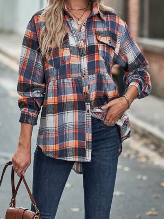 Plaid long sleeve shirt