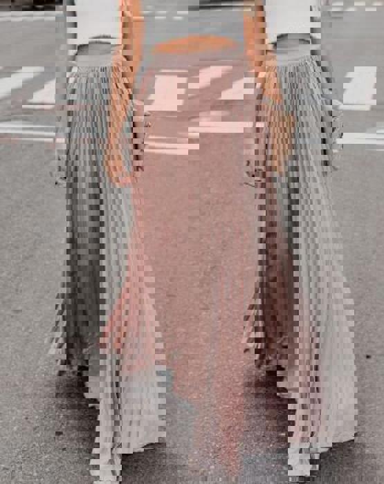 Pleated maxi skirt