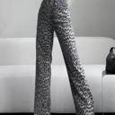 Small Gray Leopard print high waist pants