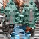 Small Green Long sleeve v neck blouse