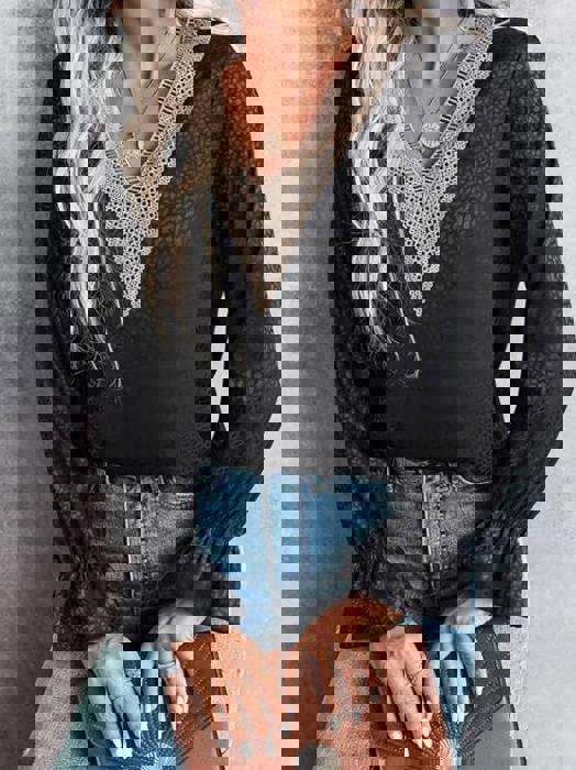 Long sleeve v neck blouse