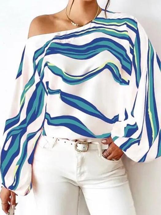 Striped off shoulder blouse
