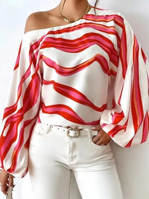 Striped off shoulder blouse