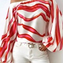  Striped off shoulder blouse