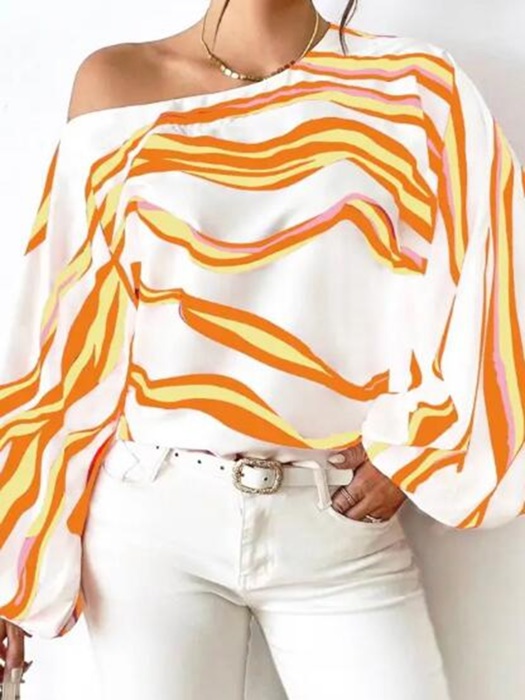Striped off shoulder blouse
