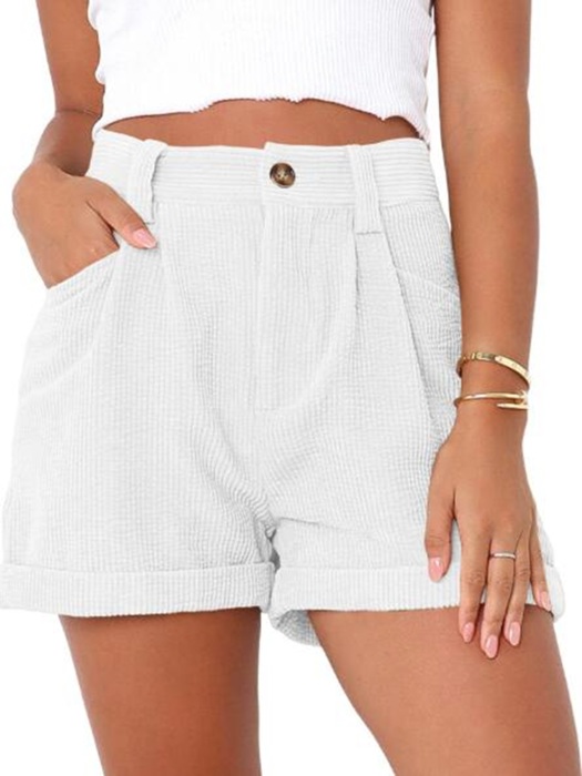 High waisted corduroy shorts