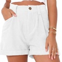 Small White High waisted corduroy shorts