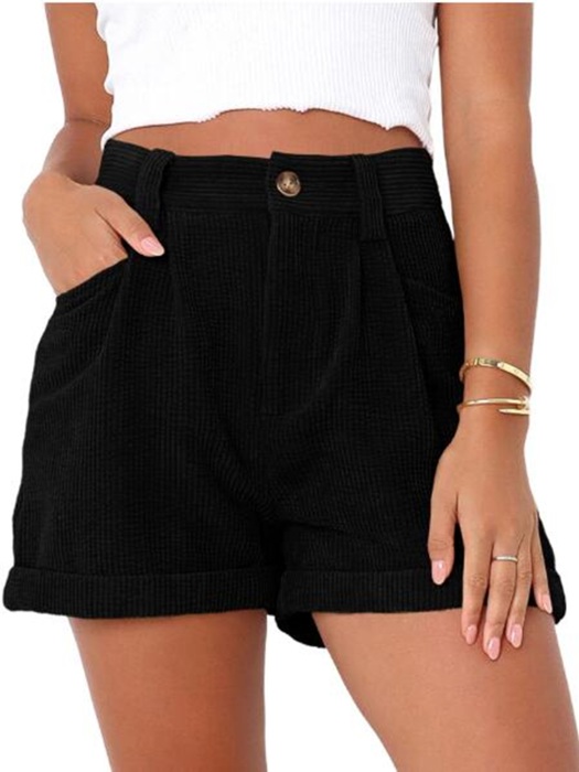 High waisted corduroy shorts