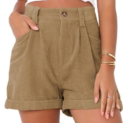 High waisted corduroy shorts