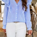 Small Blue Plaid long sleeve top