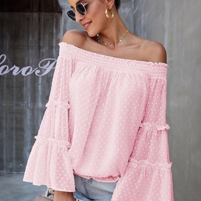 Swiss Dot Off The Shoulder Top