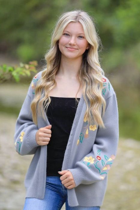Floral knit cardigan