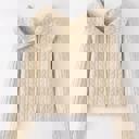 Small Beige Cable Knit Zip Up Cardigan