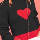 Small Black Ribbed heart sweater