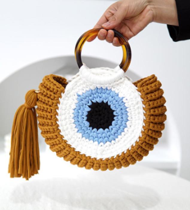 Miss Sparkling Evil Eye Crochet Handbag