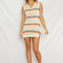  Miss Sparkling Retro Striped Knit Coverup dress