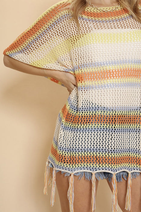 Miss Sparkling Stripe cover up top