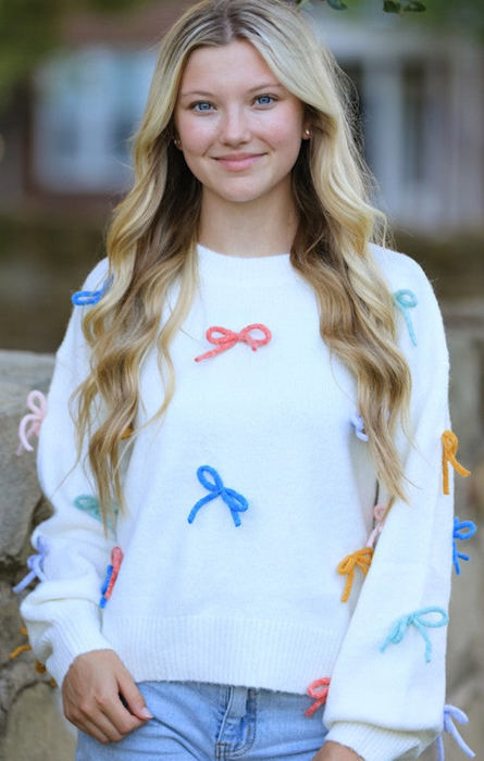 All over Bow knit sweater