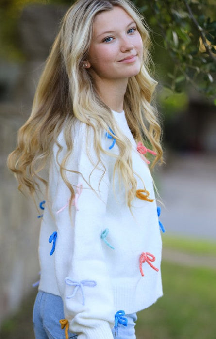All over Bow knit sweater