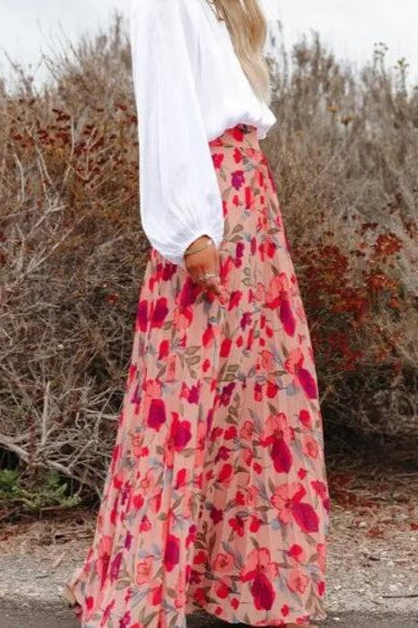 Miss Sparkling Floral Maxi Skirt