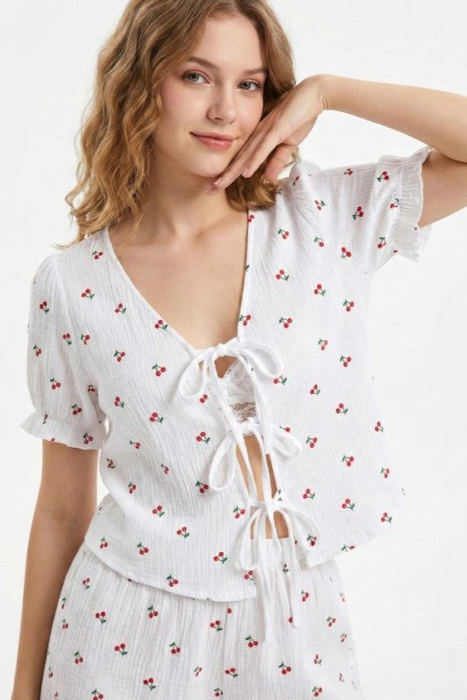 Miss Sparkling Cherry two piece shorts set