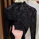  Miss Sparkling Mesh bow printed long sleeve top