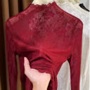  Miss Sparkling Mesh bow printed long sleeve top