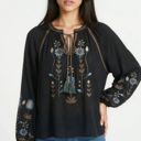  Miss Sparkling Bohemian Embroidered Floral  Blouse