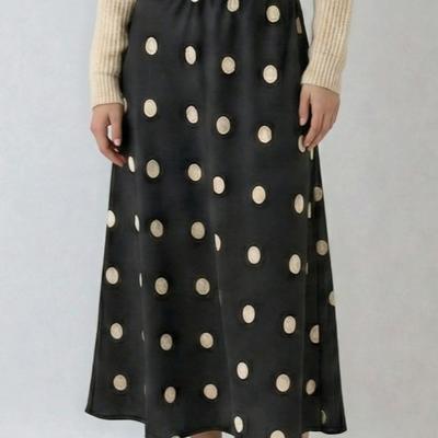 Vintage Polka Dot Midi Skirt