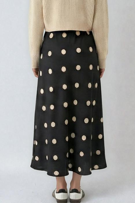 Vintage Polka Dot Midi Skirt
