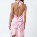  Miss Sparkling Satin Halter Neck Open-Back  Midi Dress