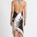  Miss Sparkling Satin Halter Neck Open-Back  Midi Dress