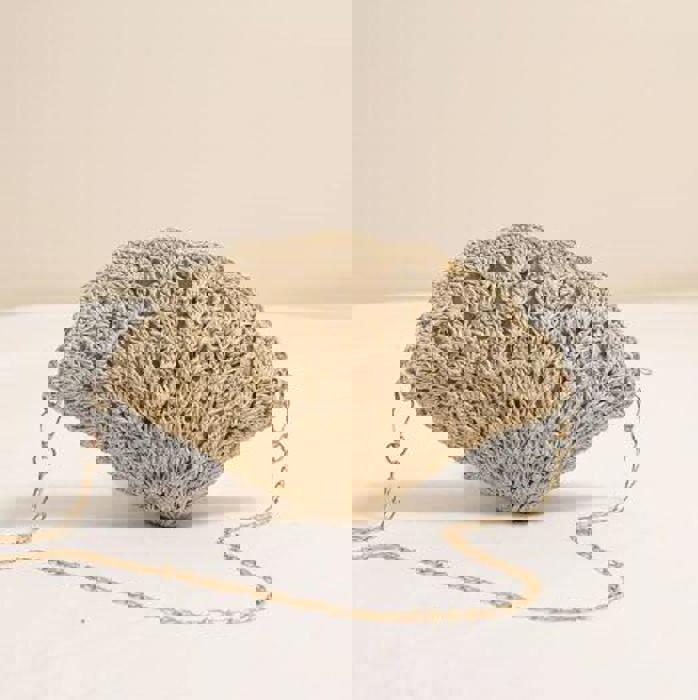 Miss Sparkling Crochet Shell-Shaped  Bag
