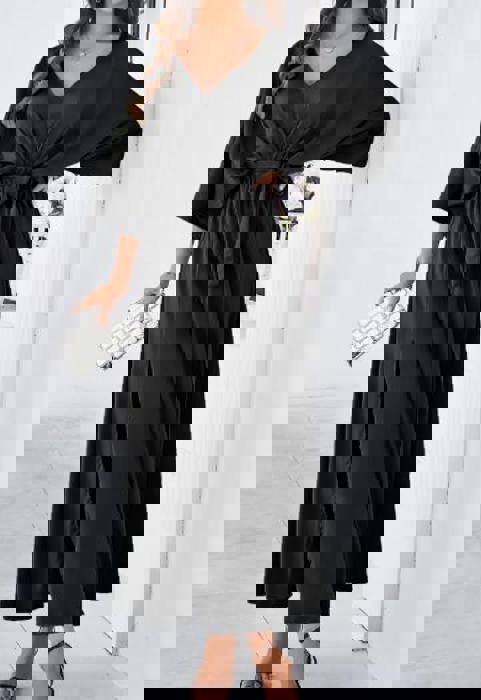 Miss Sparkling Satin Kimono Sleeve Maxi Dress