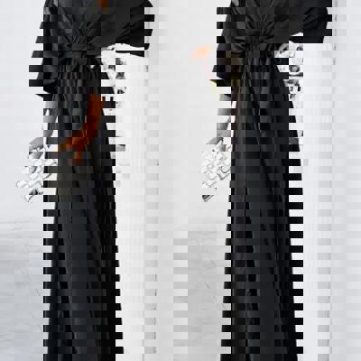 Miss Sparkling Satin Kimono Sleeve Maxi Dress