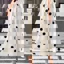  Miss Sparkling Retro Polka Dot Button-Front Midi Skirt