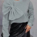 Small Gray Bow detail Sweater