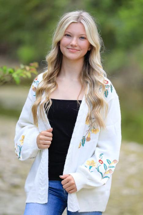 Floral knit cardigan