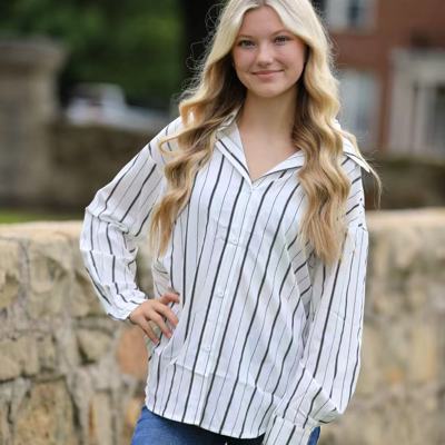 Striped button down shirt